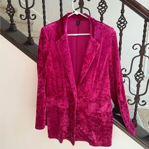 Women's Velvet Blazer in Pink